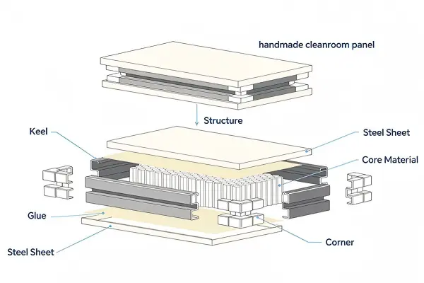 Handmade cleanroom panel structure