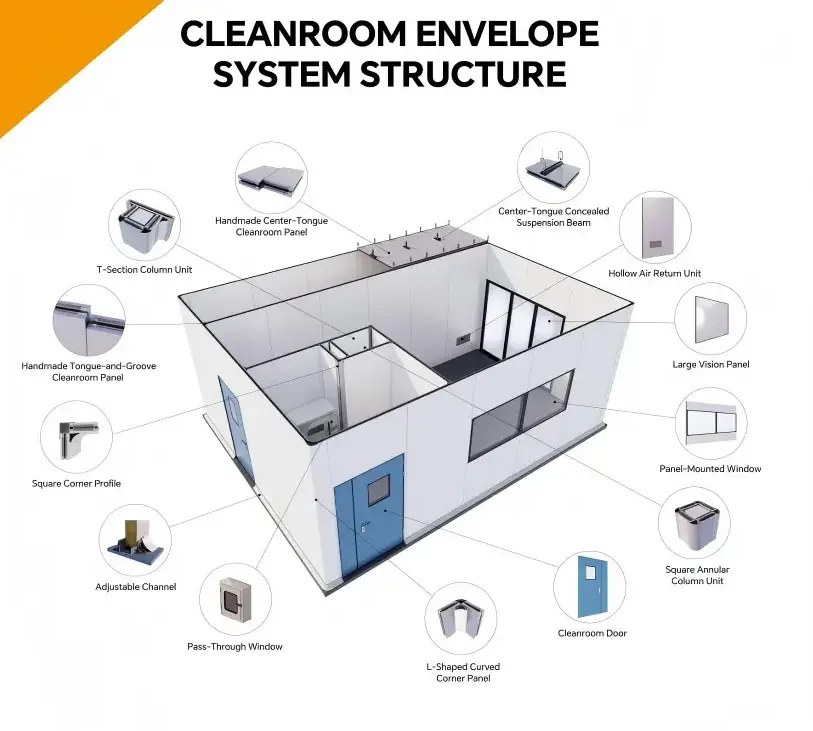 cleanroom envelope system structures
